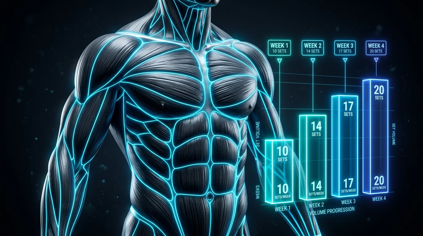 Anatomische 3D-Darstellung der Muskelfaserausrichtung des Pectoralis Major