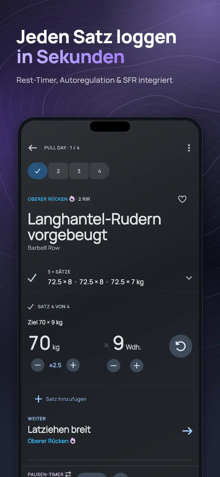 ELVT workout logger – log every set in seconds with rest timers and RIR built in