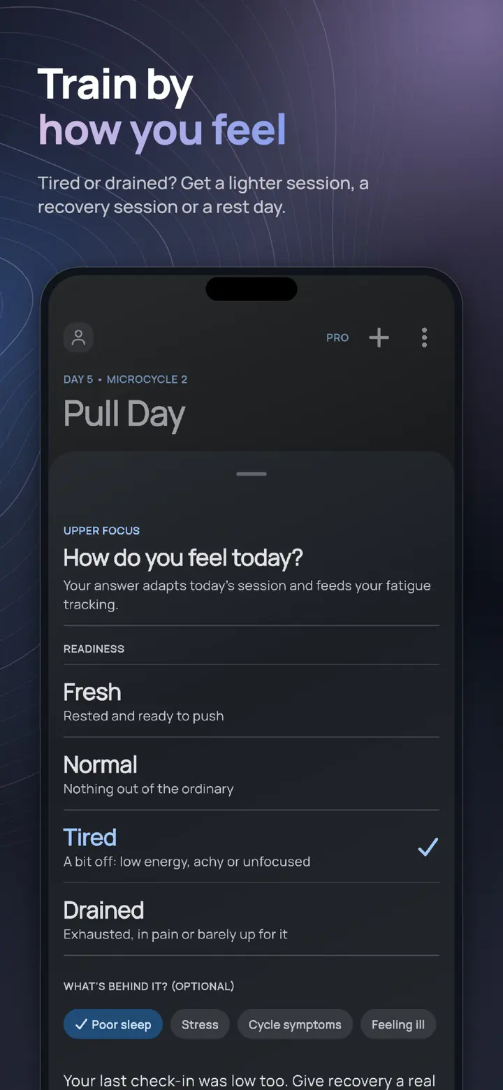 ELVT readiness check-in – train by how you feel, with a session adapted to your day